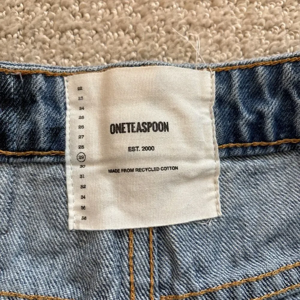 One Teaspoon High Waist Bonita Lightning Bolt High Rise Mom Denim Short Sz 29 - Picture 2 of 9